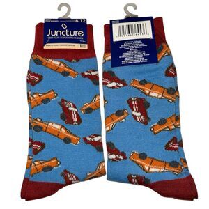 1x Juncture Mens Crew Socks Cars Size 6-12